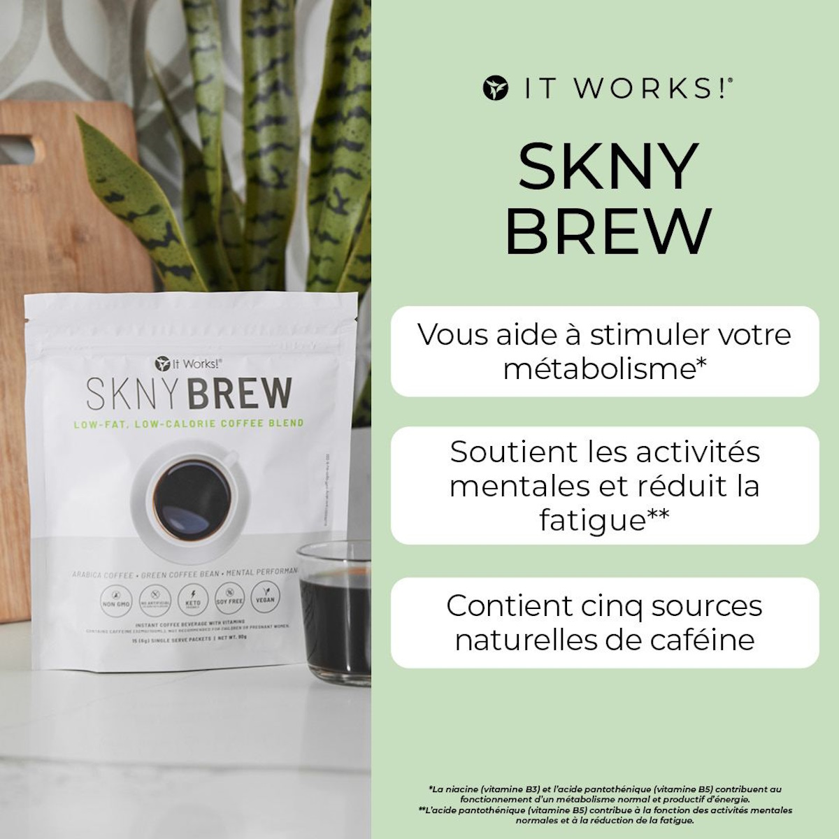 Avantage du Café SKNY Brew, Complément alimentaire de la marque It Works