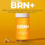 Complément BRN+ sans caféine avec ingrédients naturels (berbérine, forskoline, Reishi) pour brûler des graisses et augmenter l’énergie 24h/24