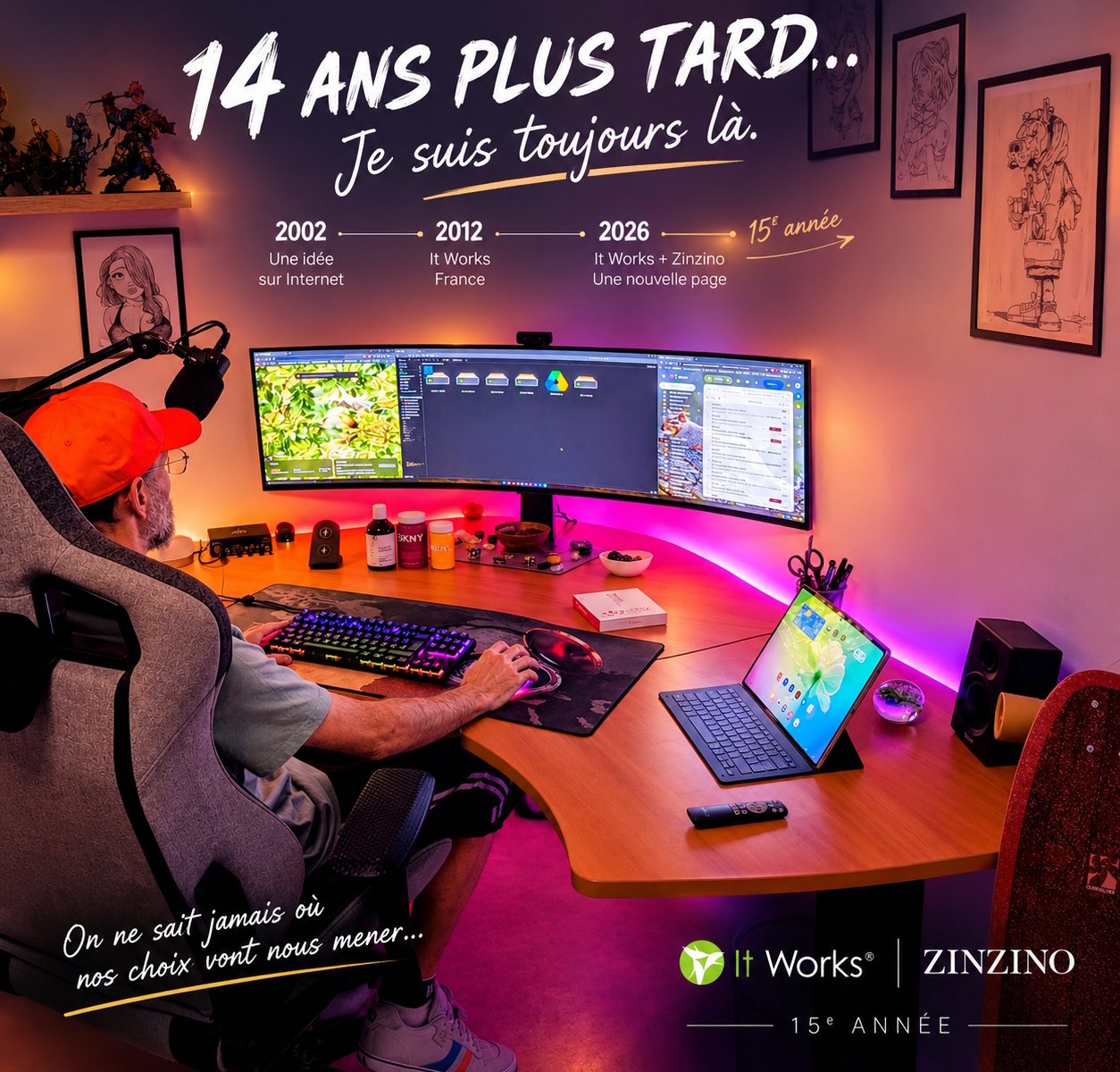 David Jasienski devant son ordinateur, 14 ans après ses débuts avec It Works en France